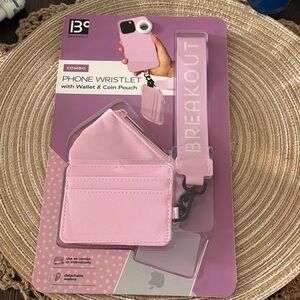 Pink Phone Wristlet with Wallet & Coin Pouch